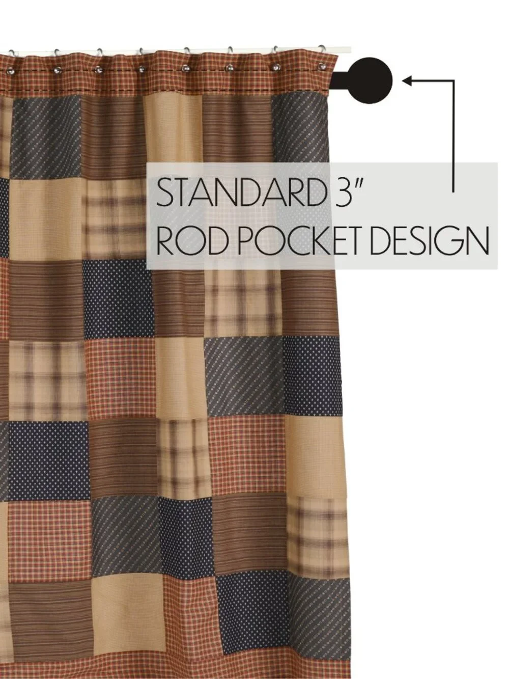 Patriotic patch shower curtain 72